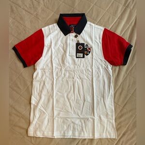 Duca Blanca Fusion Yacht Club Classic White and Red Polo Shirt